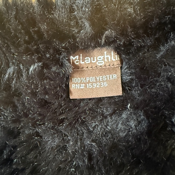 J MCLAUGHLIN TUNDRA HEADWEAR NECK WARMER BLACK FAUX FUR SOFT WINTER CHIC HOLIDAY - Picture 9 of 10